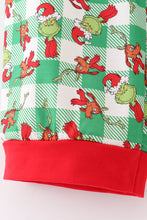 Green grinch print plaid adult pajamas pants - ARIA KIDS