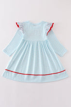 Blue christmas camper van applique dress - ARIA KIDS