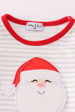 Red christmas santa claus applique stripe girl bloomer set - ARIA KIDS