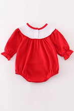 Red christmas holly embroidery girl bubble - ARIA KIDS