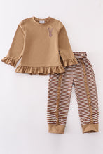 Brown stripe antler embroidery girl set - ARIA KIDS