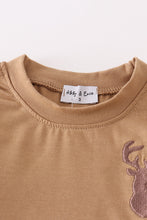 Brown stripe antler embroidery girl set - ARIA KIDS