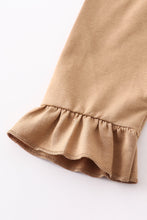 Brown stripe antler embroidery girl set - ARIA KIDS