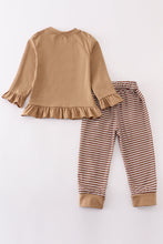 Brown stripe antler embroidery girl set - ARIA KIDS