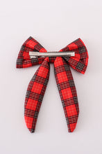 Red plaid girl hair sailor bow - ARIA KIDS