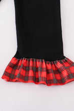 Red christmas santa embroidery smocked plaid bishop girl set - ARIA KIDS