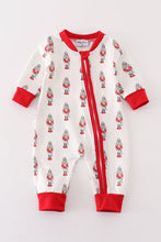 Red nutcracker print ruffle zip boy romper - ARIA KIDS