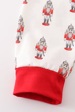 Red nutcracker print ruffle zip boy romper - ARIA KIDS