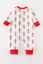 Red nutcracker print ruffle zip boy romper - ARIA KIDS