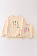 Yellow nutcracker embroidery mom&me fleece sweatshirt - ARIA KIDS