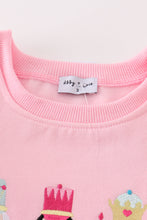 Pink nutcracker embroidery mom&me fleece sweatshirt - ARIA KIDS