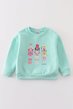 Mint nutcracker embroidery mom&me fleece sweatshirt - ARIA KIDS