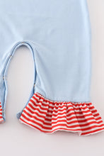 Blue christmas cow applique girl romper - ARIA KIDS