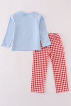 Blue christmas cow applique boy set - ARIA KIDS