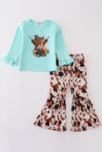 Mint cow print girl set - ARIA KIDS