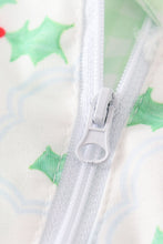 Green christmas holly print boy romper - ARIA KIDS