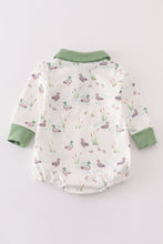 Sage duck print boy bubble - ARIA KIDS