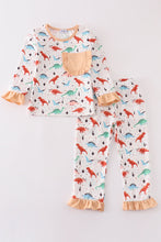 Pink dinosaur print girl pajamas set - ARIA KIDS