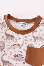 Brown dinosaur print boy set - ARIA KIDS