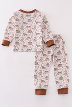Brown dinosaur print boy set - ARIA KIDS