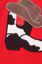 Red boots applique boy top - ARIA KIDS