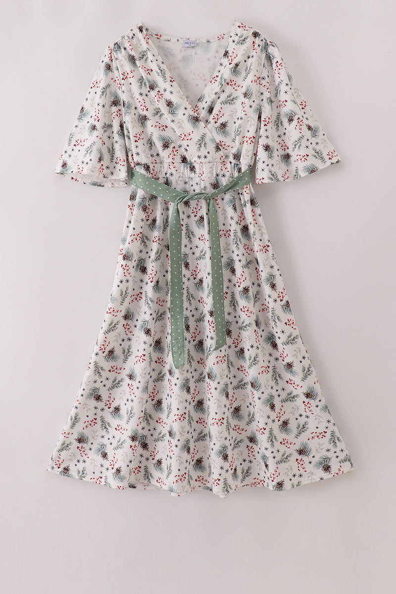 Sage bow tie mom dress - ARIA KIDS