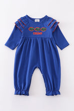 Blue chomp embroidery girl romper - ARIA KIDS