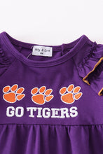 Puprle go tigers embroidery girl romper - ARIA KIDS