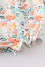 Green watercolor floral ruffle bubble - ARIA KIDS