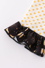 Mustard happy new year embroidery girl jumpsuit set - ARIA KIDS