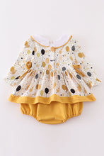 Mustard happy new year embroidery girl bubble - ARIA KIDS