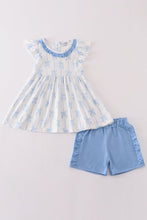 Blue bow ruffle girl set - ARIA KIDS