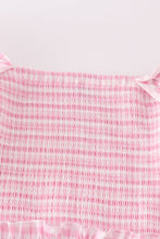Pink gingham smocked women dress - ARIA KIDS