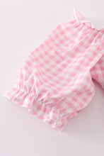 Pink gingham smocked women dress - ARIA KIDS
