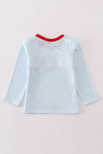Blue stripe heart french knot boy top - ARIA KIDS