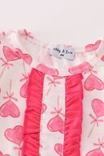 Pink valentine heart print girl romper - ARIA KIDS