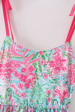 Pink Palm Paradise print tiered mom dress - ARIA KIDS