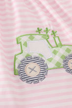 Pink tractor lucky clover applique girl dress - ARIA KIDS