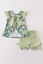 Greem lemon print girl set - ARIA KIDS