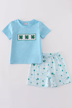 Blue clover embroidery boy set - ARIA KIDS