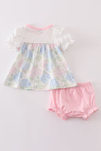 Pink Blossom Serenity print girl bloomer set - ARIA KIDS