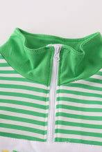Green stripe lucky charm french knot boy pullover - ARIA KIDS