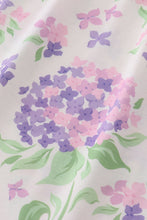 Purple hydragena print smocked girl dress - ARIA KIDS