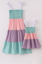 Multicolored tiered smocked mom&me dress - ARIA KIDS