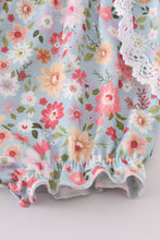 Green daisy print girl bubble - ARIA KIDS