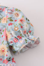 Green daisy print girl bubble - ARIA KIDS