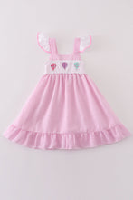 Pink seersucker hot air balloon embroidery dress - ARIA KIDS