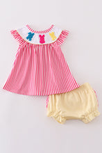 Pink easter bunny french knot girl bloomer set - ARIA KIDS