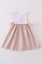 Brown Shell Starfish Embroidered Seersucker Dress