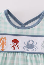 Blue marine creature embroidery girl bubble - ARIA KIDS